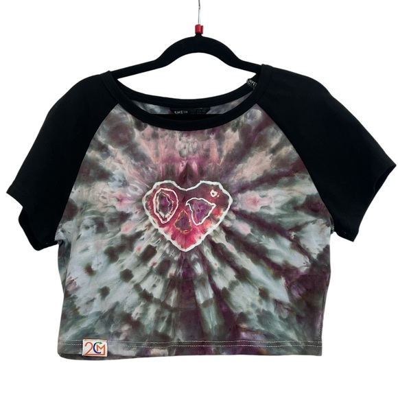 SHEIN Other - Hand dyed youth abstract heart crop top